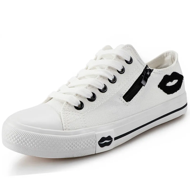 

Sneakers Women Shoes Casual White Sneakers Female Canvas Shoes Lace Up Basket Femme Laides Trainers Summer Zapatos Mujer Zip Lip