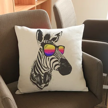

Animal Zebra Dog cat Pattern Printing Cushion 45*45cm Home Decorative Car Sofa Chair Throw Pillows pillowcase Cojines