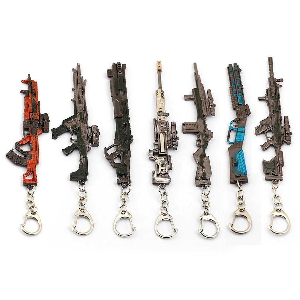 

Game Apex Legends Gun Keychain Men Metal Weapon Model Key Chain Car Key Ring Women Cosplay Jewelry llaveros hombre trinket New