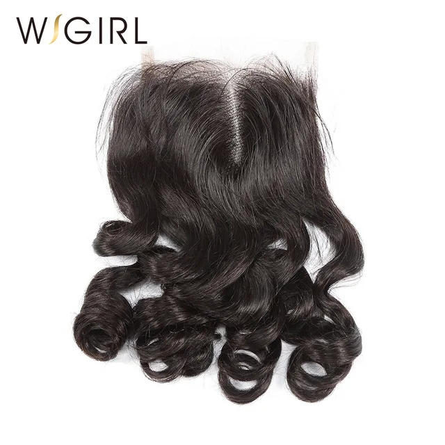 

Wigirl Hair Brazilian Remy Hair Lace Closure Loose Wave Human Hair 4X4 Swiss Lace with Baby Hair Shipping Free