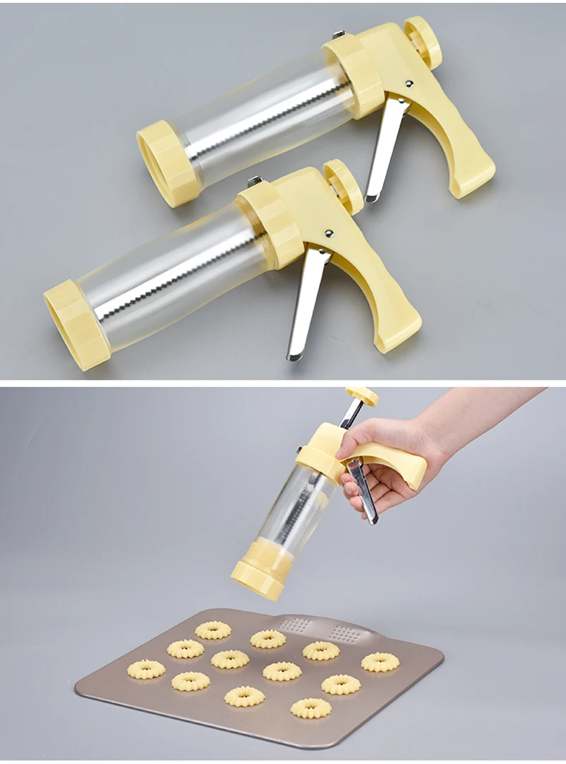 TUUTH Food Grade Plastic Cake Decoration Nozzles Pastry Piping Syringe Gun Set Biscuit Maker Cookie Presses Sets Bakeware B11