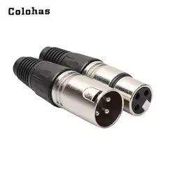 Colohas 5 или 10 пар XLR Мужской Женский 3 Pin Mic микрофон аудио кабель Разъем Jack разъем адаптера