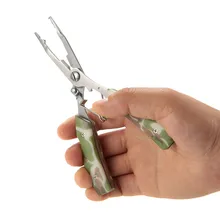 Bobing 16cm Camouflage Fishing Pliers Scissors Multi-functional Fishing Tools Foldable Cutter Fishhook Remover Tackle Accessory