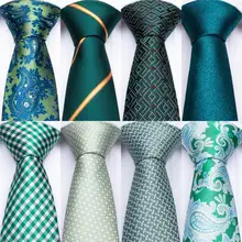 DiBanGu зеленые бирюзовые галстуки для мужчин Hanky запонки набор 17 видов стилей галстуки для мужчин Бизнес Свадебная вечеринка мужские галстуки Новое поступление галстука