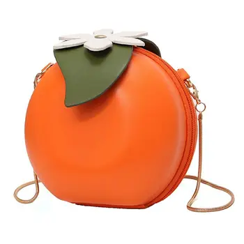 

TFTP-Fruit Orange Shaped Women Pu Leather Clutch Purse Cross Body Bag