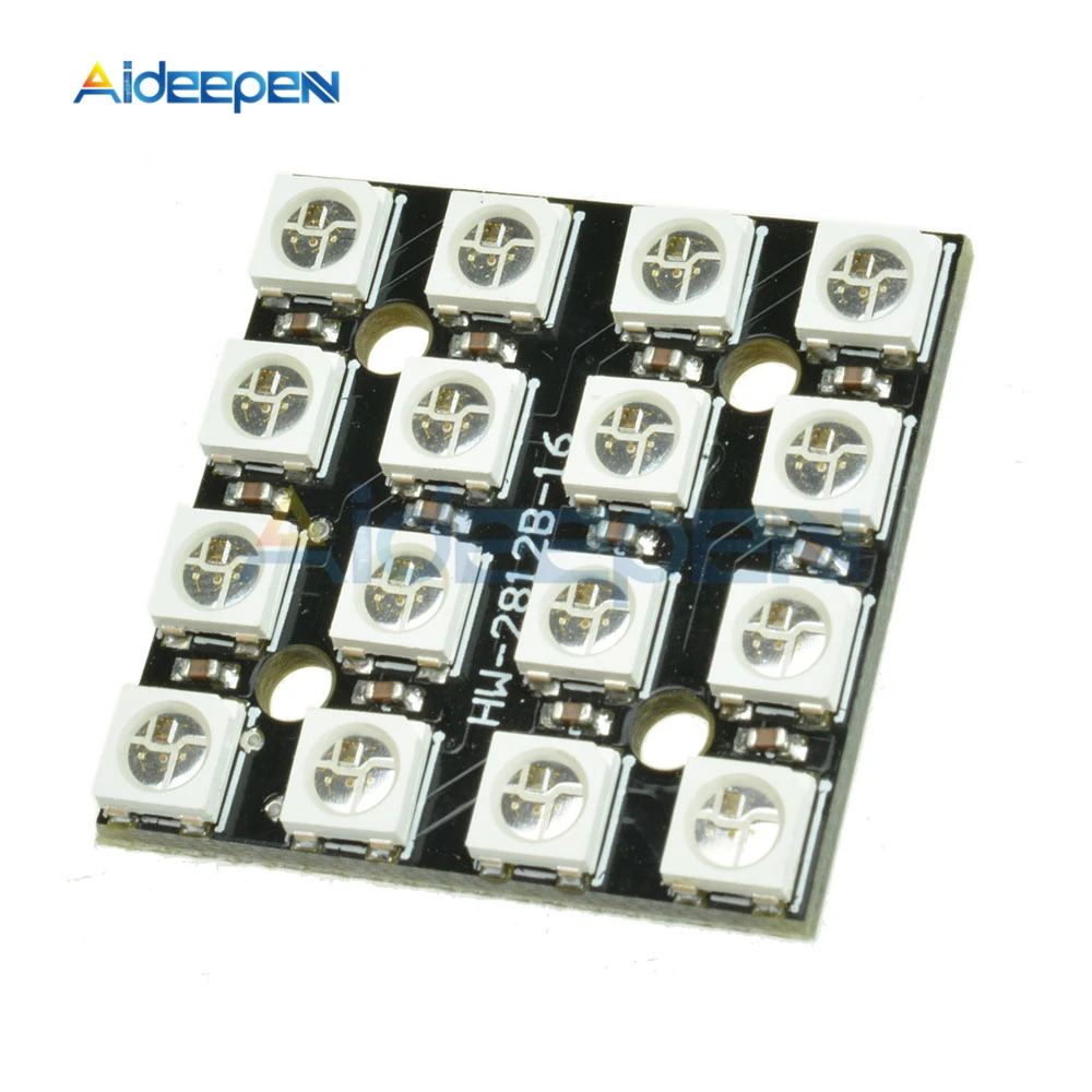 Светодиодные RGB лампы 4*4 16 бит WS2812B 5050 светодиодные фонари со встроенными