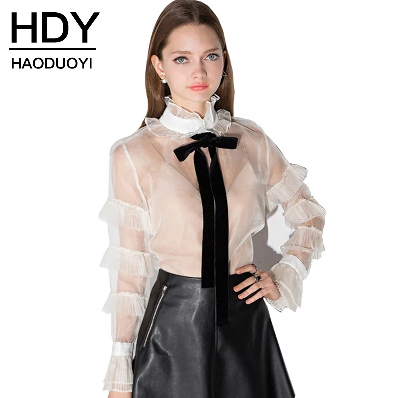 Online Buy Wholesale white sheer blouses from China white