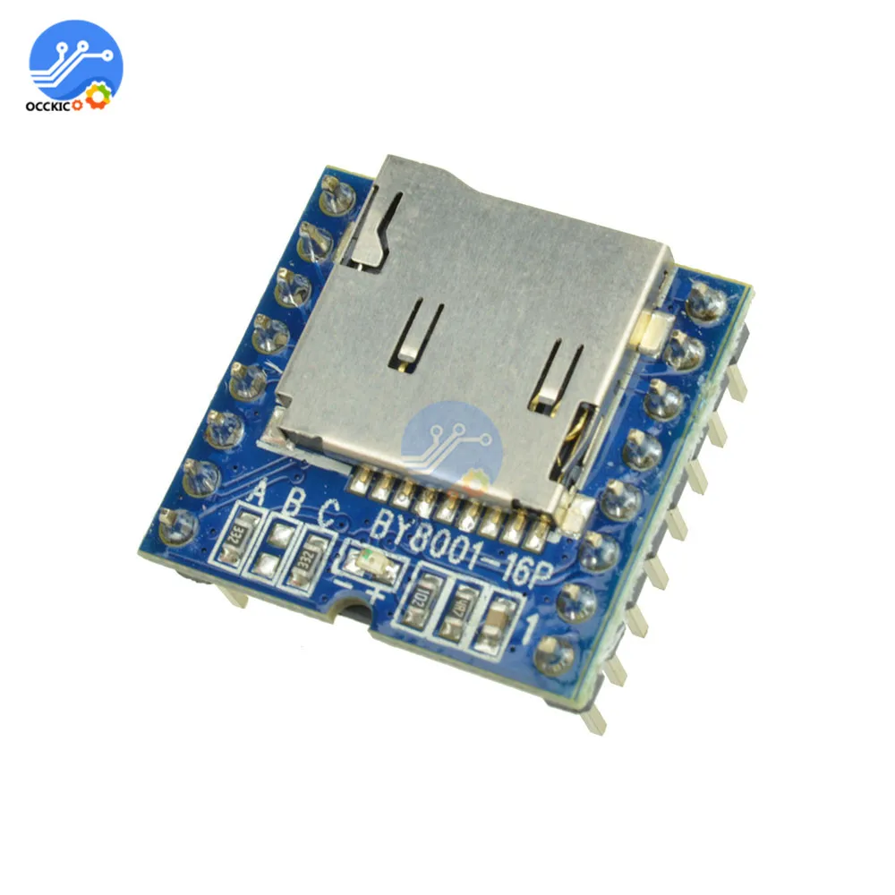 BY8001-16P MP3-плеер Moudle Поддержка Micro SD TF карта DIY усилитель комплект для Arduino MP3-плееры аудио звуковой модуль