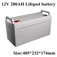 12V 200AH Lifepo4 мА/ч. аккумулятор Водонепроницаемый BMS 4S для 1000W СИД освещения накопитель солнечной энергии прожектор EV лодки Инвертор+ 10A Зарядное устройство