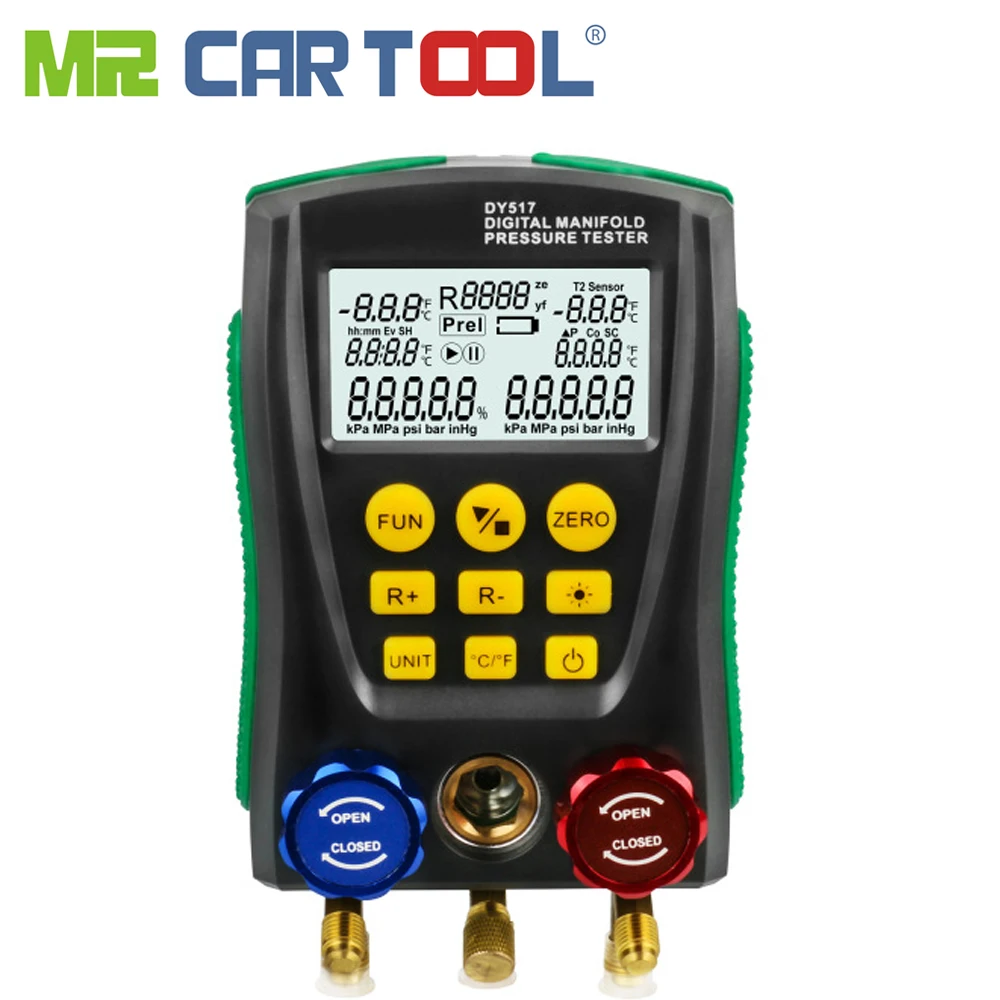 

DY517 Refrigeration Digital Vacuum Pressure Manifold Gauge Meter HVAC Temperature Tester Leakage Test Intelligent electronic