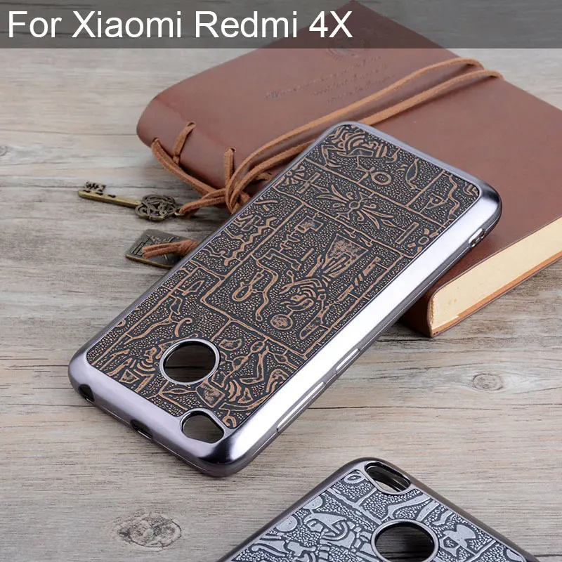 Чехол для Xiaomi Redmi 4X винтажный кожаный чехол с мягкой силиконовой накладкой в