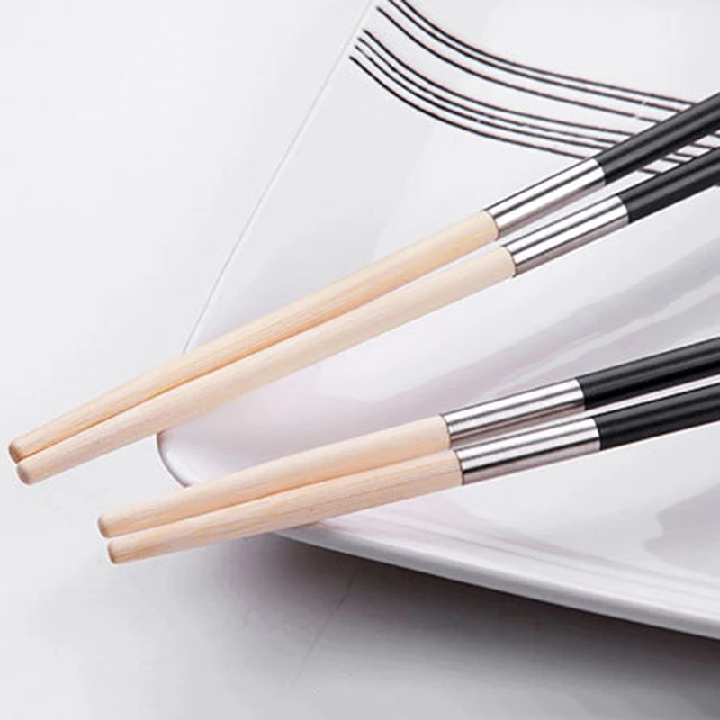 Buy 1 Pair Square Koaren Chopstick Resuable China Chop Sticks Black Gold Silver