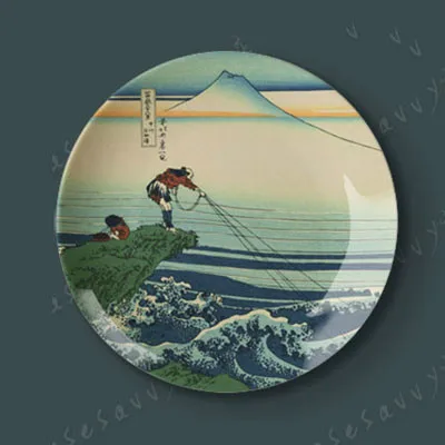 10 дюймов Fu Yue тридцать шесть видов Hokusai праздник день Тип декоративная тарелка подвесная тарелка Керамическая Тарелка декоративная тарелка настенная - Цвет: 05