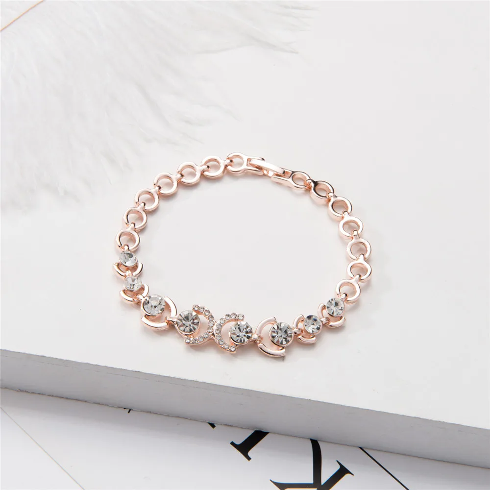 Gold and ice Crystal Bracelets for Women European & American Romantic Bracelet Classic Jewelry B162