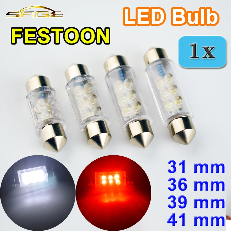 Flytop 1 x C5W 31 мм 36 мм/39 мм/41 мм FESTOON светодиодный лампы 12V ясно Стекло авто чтения светильник SV8.5 автомобильная лампа