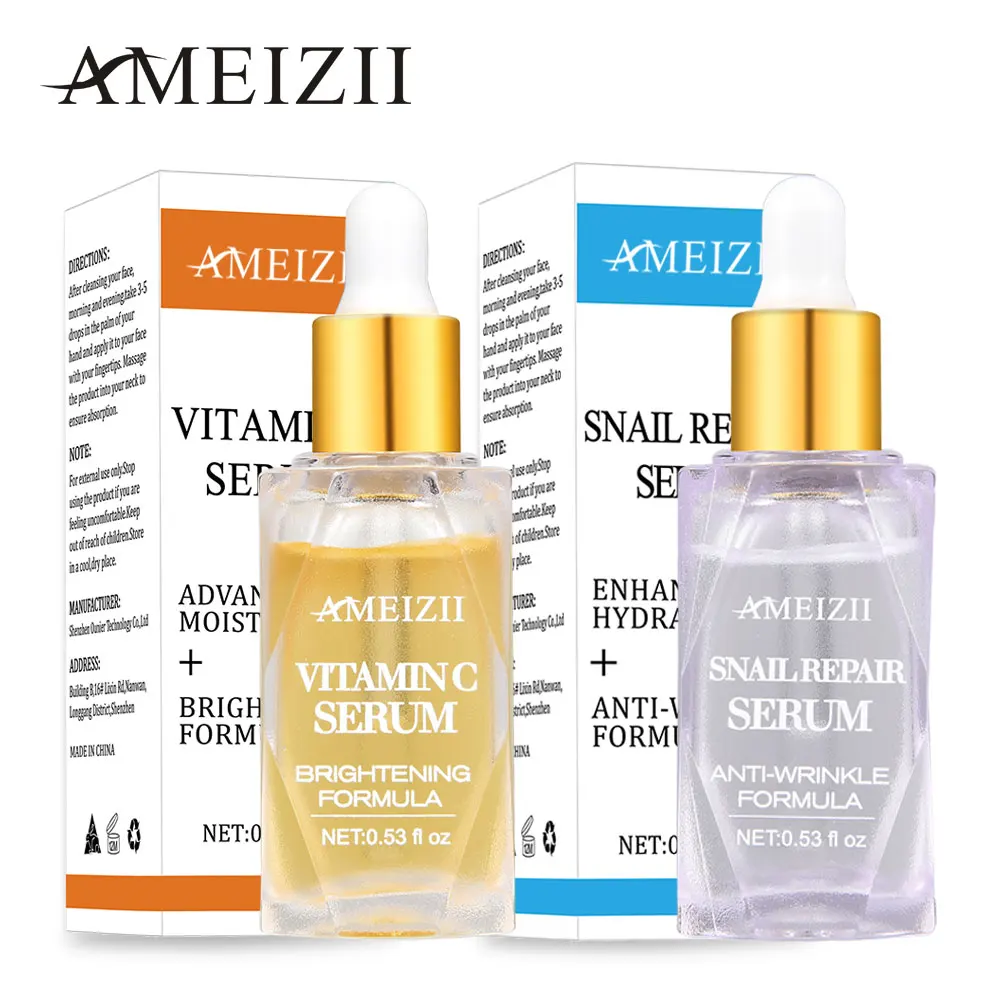 

Ameizii Vitamin C Snail Face Repair Serum Facial Whitening Anti-aging Wrinkle Hyaluronic Acid Brighten Firming Skin Care Essence