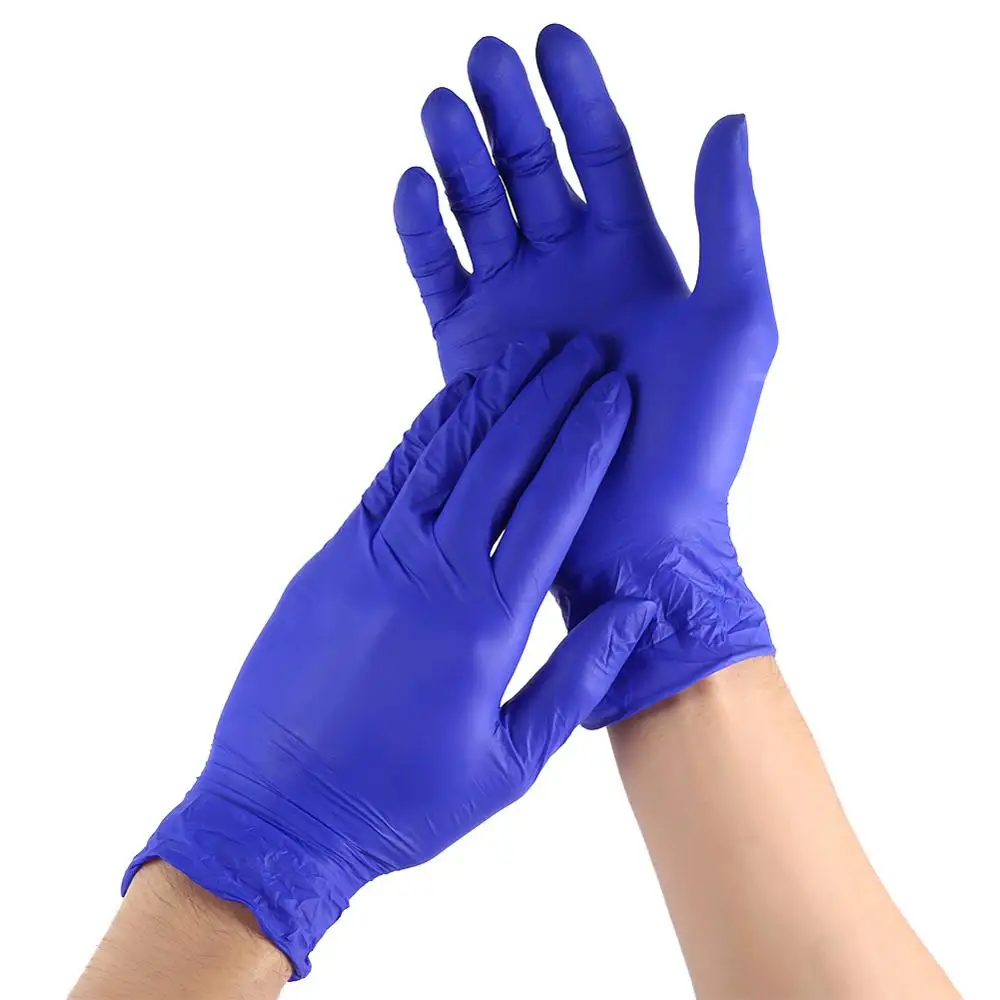 100 шт./лот, одноразовые перчатки, латексные перчатки для уборки еды, Универсальные перчатки для уборки дома и сада, резиновые перчатки для уборки дома S/M/L - Цвет: Blue