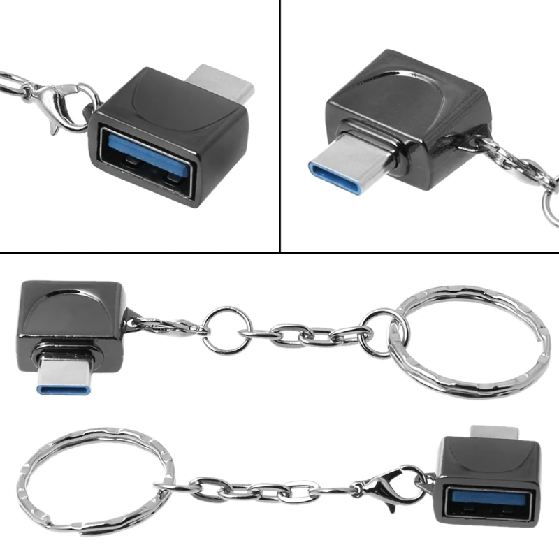 

Metal USB 3.1 Type-C Male To USB 2.0 A Female OTG Data Adapter With Keyring