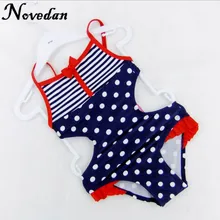 Новинка года; детский цельный купальник; милый купальник для маленьких девочек; детский купальный костюм в горошек