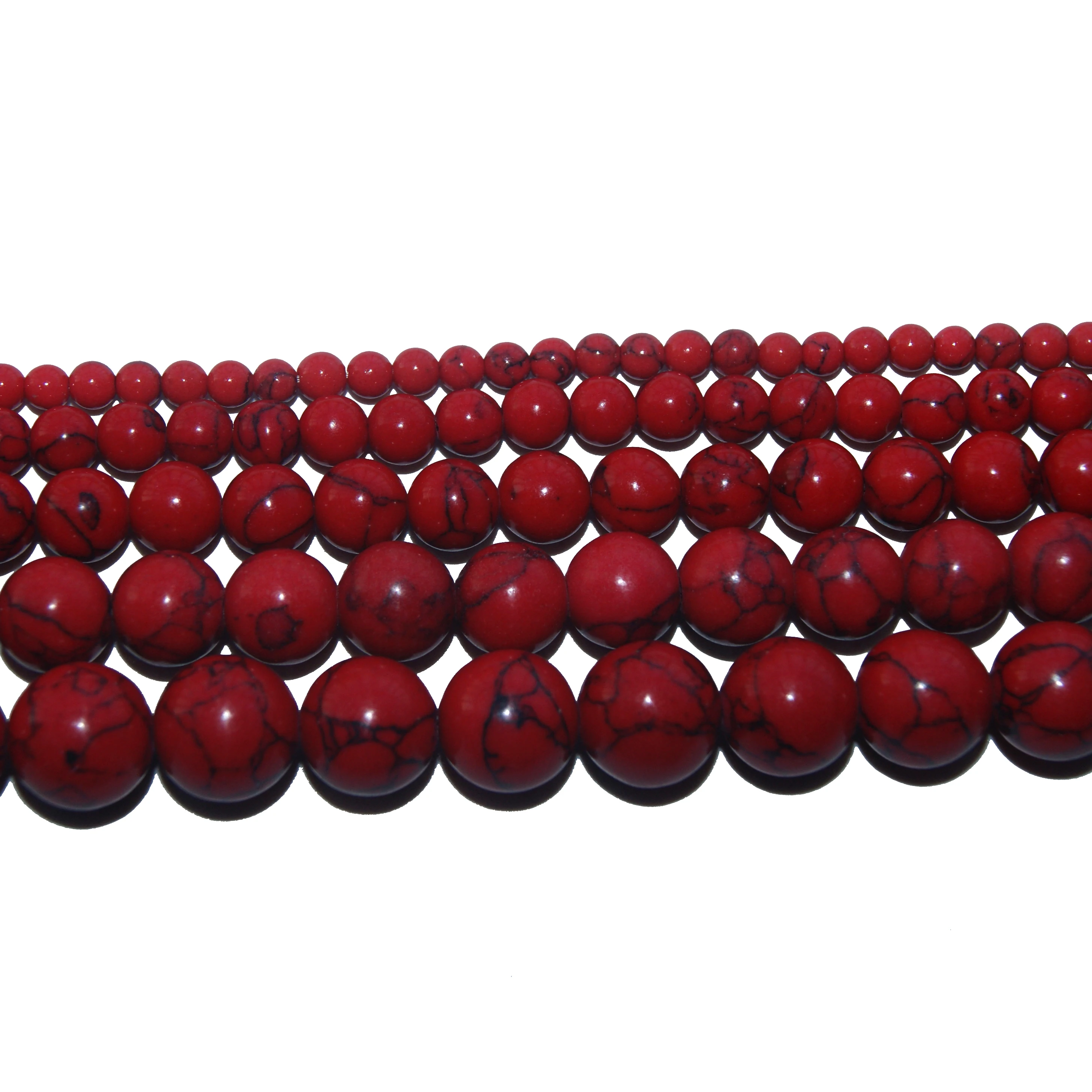 

Wholesale Natural Stone Red Turquoises Round Loose Beads 4 6 8 10 12 MM Pick Size For Jewelry Making DIY Bracelet Necklace