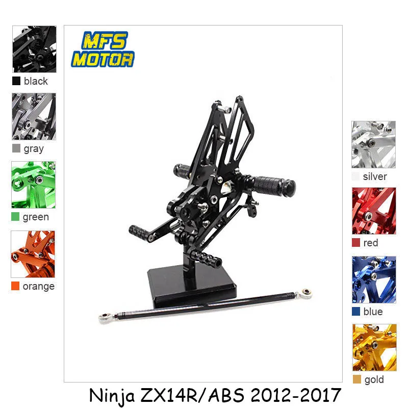 

For Kawasaki Ninja ZX14R ABS 2012-2017 CNC Adjustable Rearset Motorcycle Accessories Foot Rest Foot Pegs ZX-14R Footrests