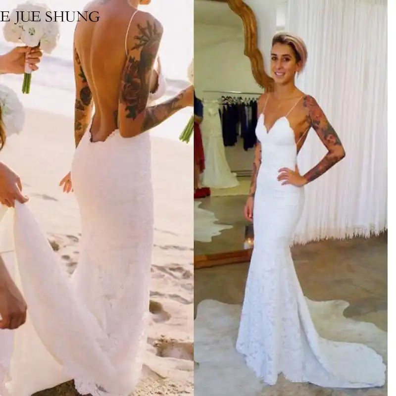 low back white gown
