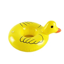 Inflatable Mini yellow duck drink floats Pool Float Inflatable yellow duck cup holder Pool Party drink floats baby swimming Toys