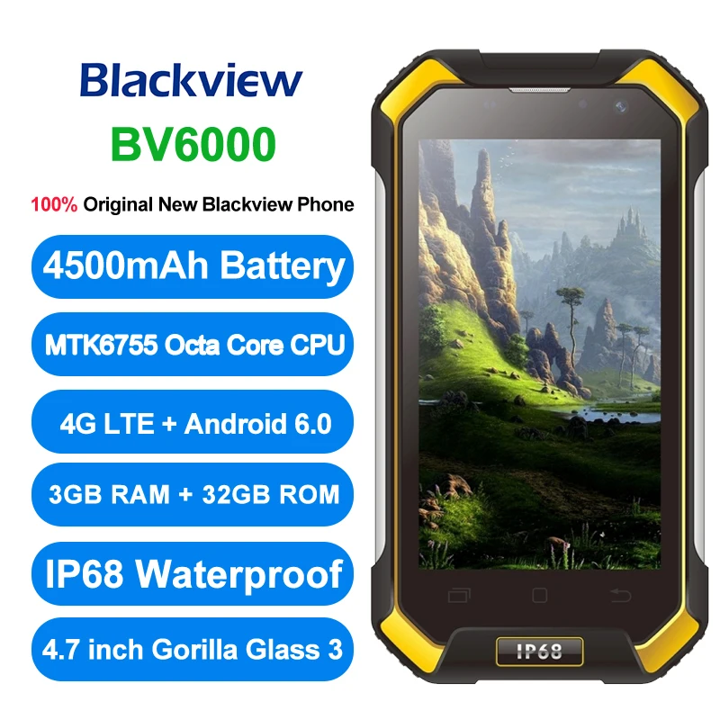 Оригинальный Blackview BV6000 4G LTE Восьмиядерный IP68 водонепроницаемый смартфон 4 7 &quot3 ГБ