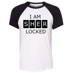 Idzn унисекс летняя футболка я Шер заблокирован sherlocked Шерлок Холмс узор реглан короткий рукав Для мужчин футболка Повседневное футболки