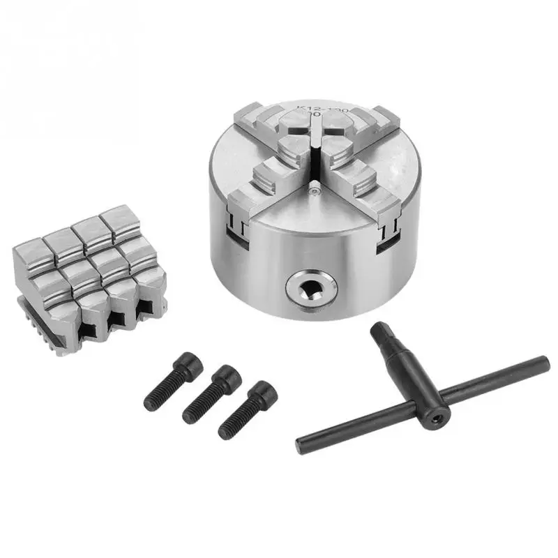 

4 Jaw Self-Centering Lathe Chuck With Jaws Turning Machine Accessories K12-100 100mm