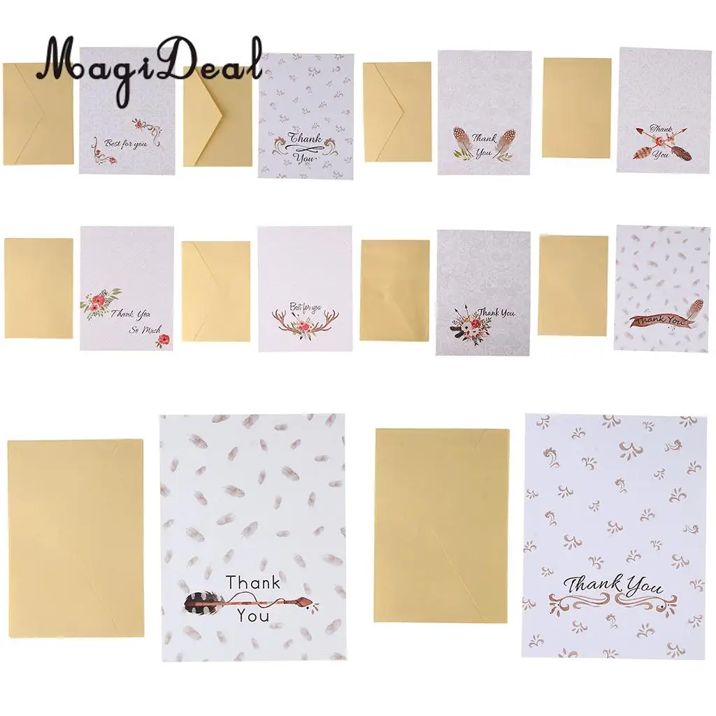  6 Pieces Creative Envelope Thank You Greeting Cards Thanksgiving Day Mother's Day Gifts Wedding Inv - 32948185029