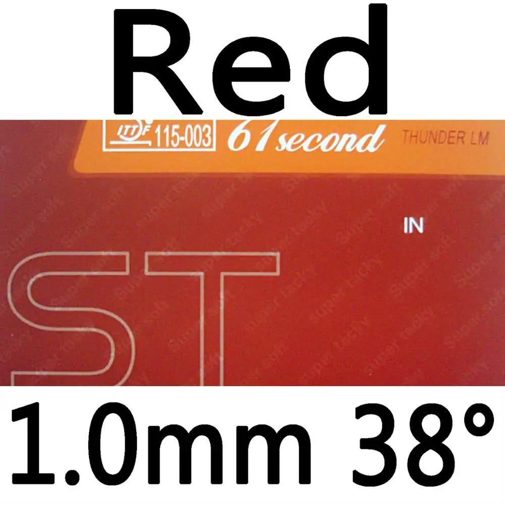 red 1.0mm H38 61 second LM ST pips-в настольный теннис пинг-понг резиновый с губкой 1,0 мм-2,2 мм - Цвет: red 1.0mm H38