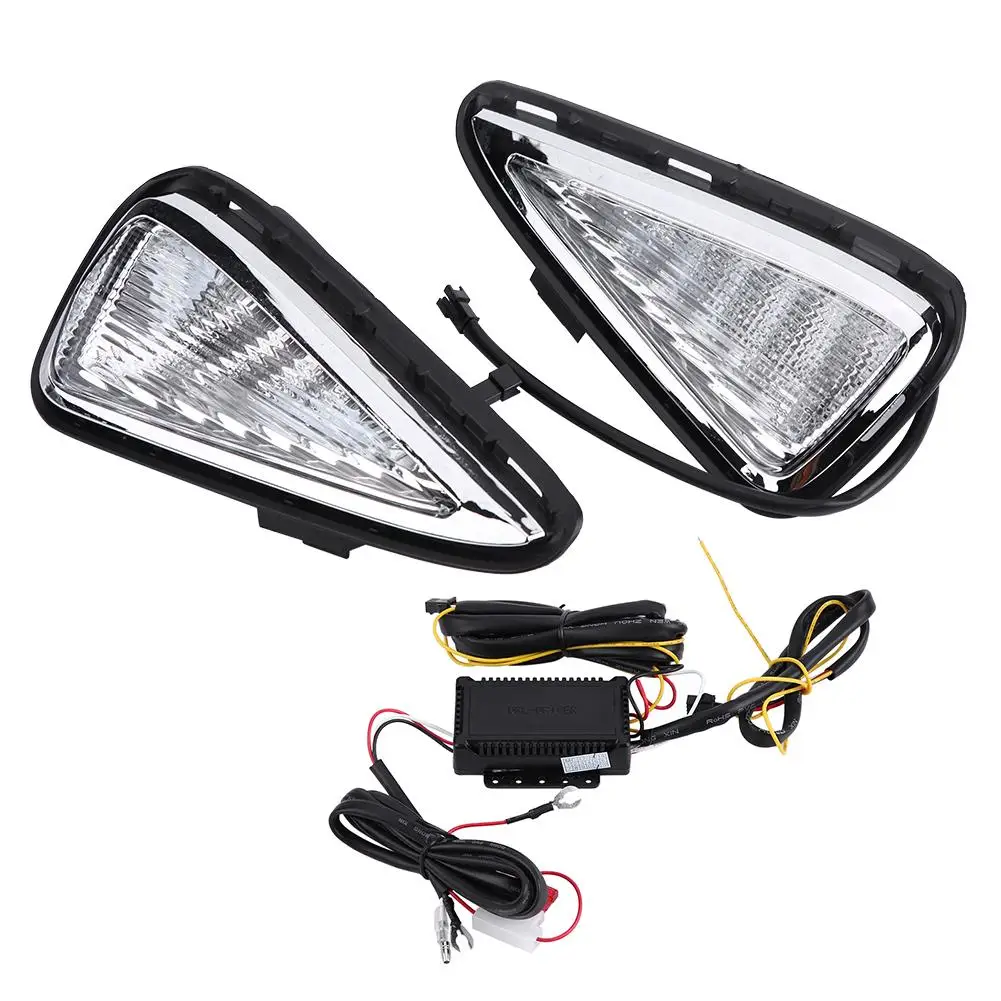 

1Pair Car Daytime Running Turn Signal Light 2-Color DRL LED Fog Lamp for Toyota Camry 2015-2016