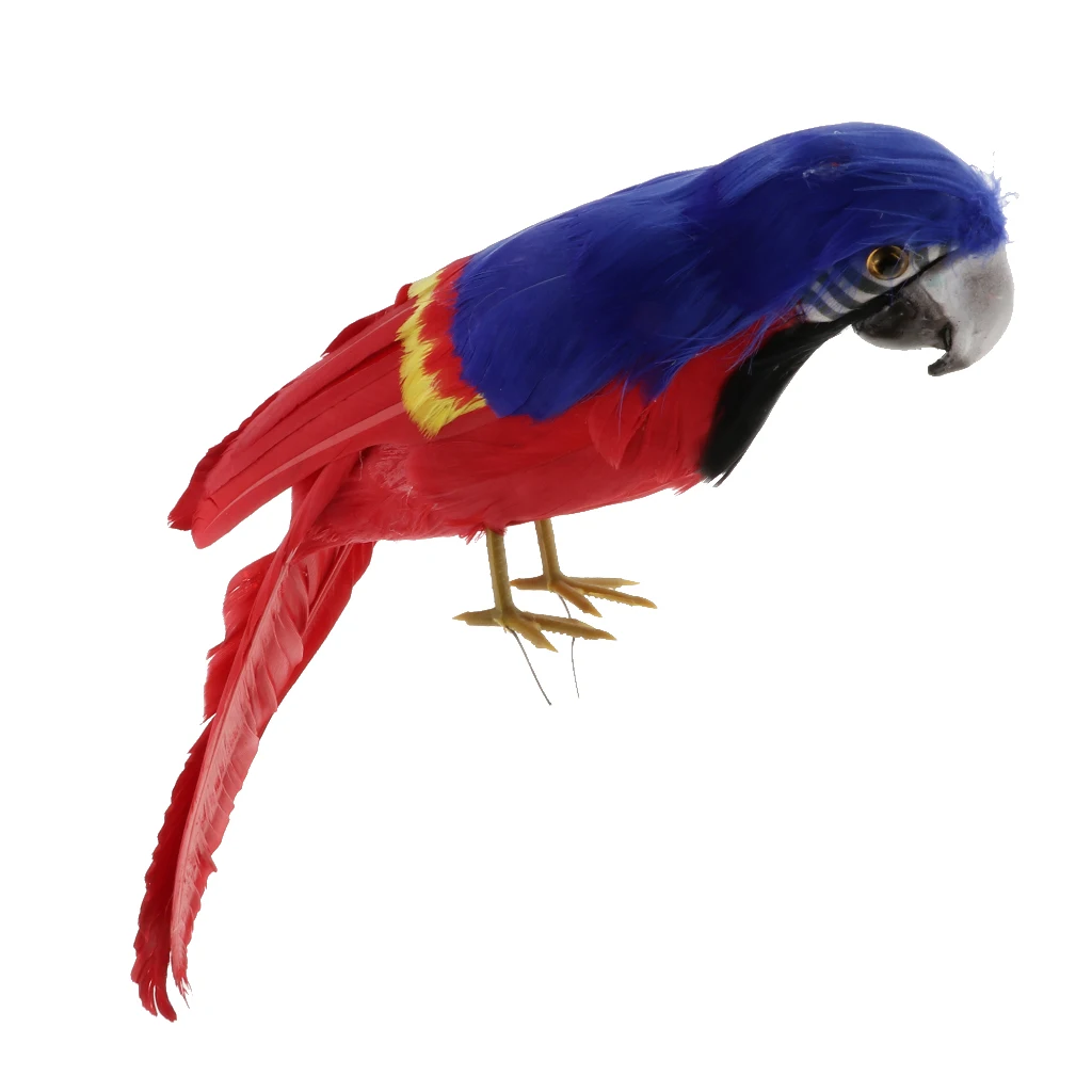 Simulation Parrot Model Artificial Feather Bird Animal Figurine Home Garden Sculptures Yard Law Ornament Decor Fancy Dress Party