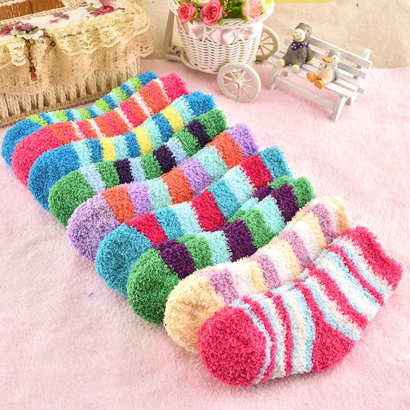 winter to keep warm coral fleece Fashion able sweet candy colors baby socks for 0-3 year baby boy /girls socks