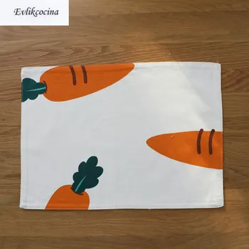 

Free Shipping Carrots Cartoon Placemat Dining Table Coaster Cloth Insulation Coffe Cup Pad Kitchen Mantel Individual For Table