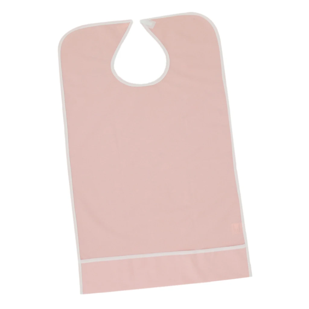 2 Pieces Reusable Elderly Bibs with Catch Pocket Meals Eating Feeding Apron Suit for Bedridden, Patients 