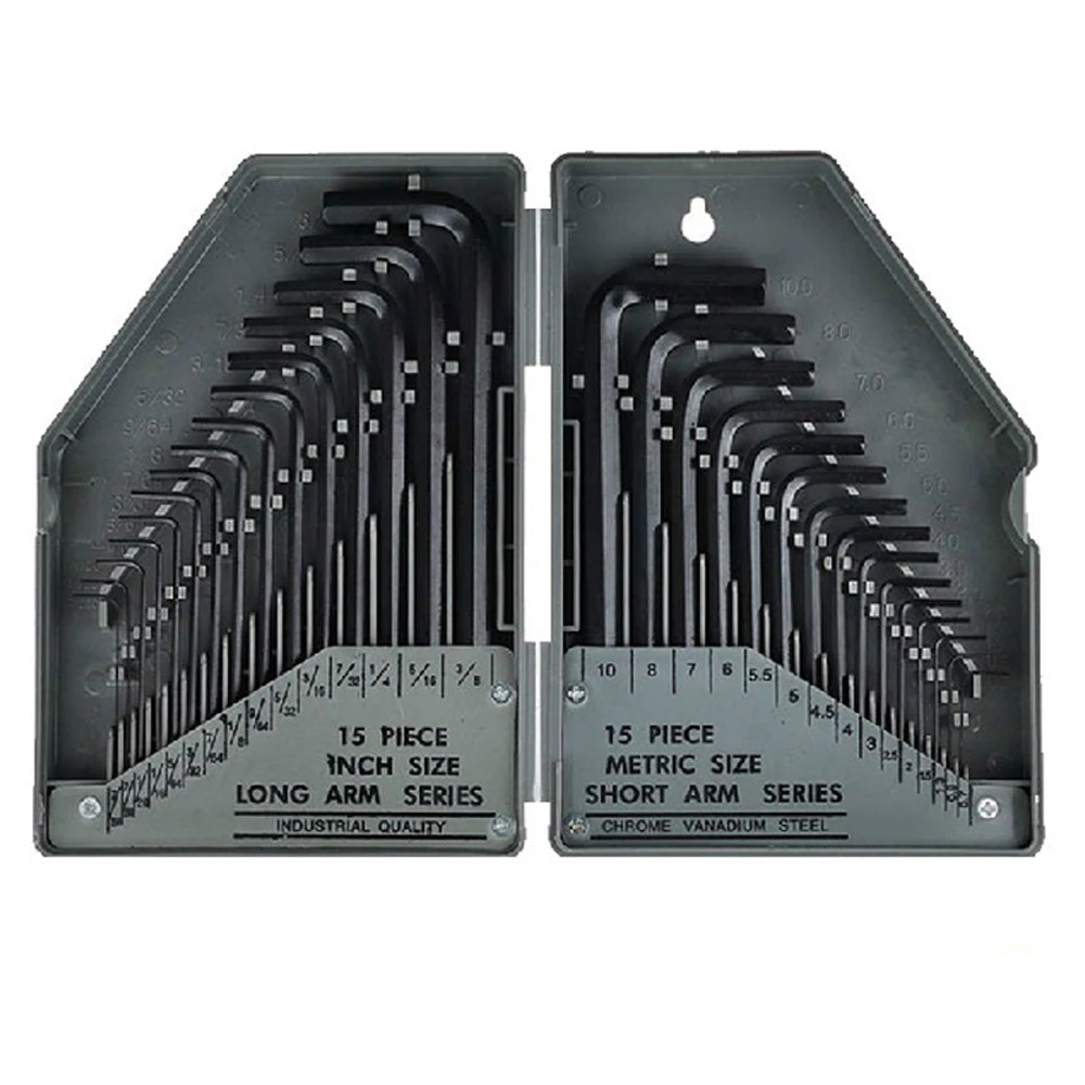 Allen Wrench Hex Key Set 30pcs SAE Metric Combination Repair Kitin