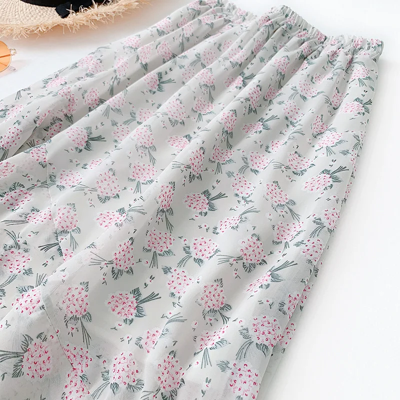 Wasteheart Spring Blue Khaki Women Skirt Floral Asymmetrical Casual High Waist Ankle Length Long Skirt Chiffon Clothing Ruffles Wasteheart Spring Blue Khaki Women Skirt Floral Asymmetrical Casual High Waist Ankle Length Long Skirt Chiffon Clothing Ruffles
