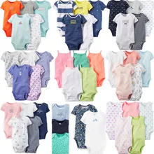 5 шт./лот, боди для новорожденных, детская одежда с короткими рукавами, Детский комбинезон с круглым вырезом для 0-12 месяцев, хлопок, одежда для малышей, Одежда для младенцев