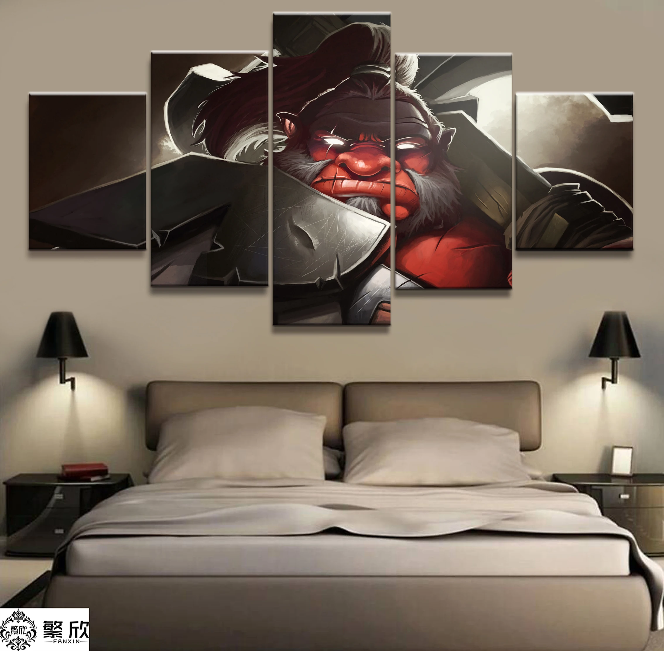  Wall Art Game Poster 5 Pieces DOTA 2 Poster Printed Canvas Painting Pictures Modern Painting On Can