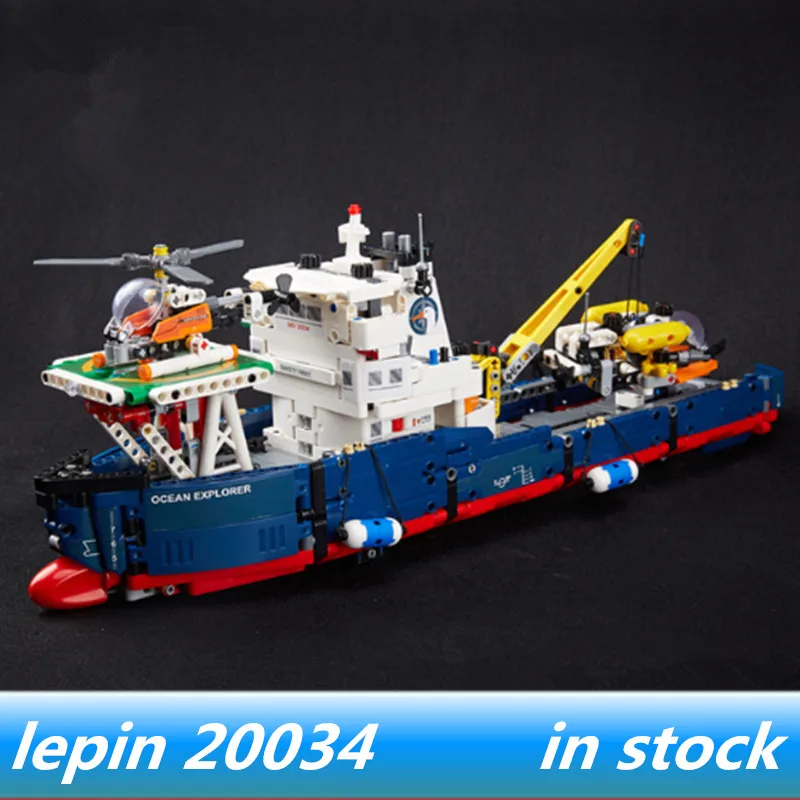 

Lepin 20034 lepin Technic Searching Ship Compatible Legoing 42064 legoing technic Searching Ship Set Building Blocks bricks toys