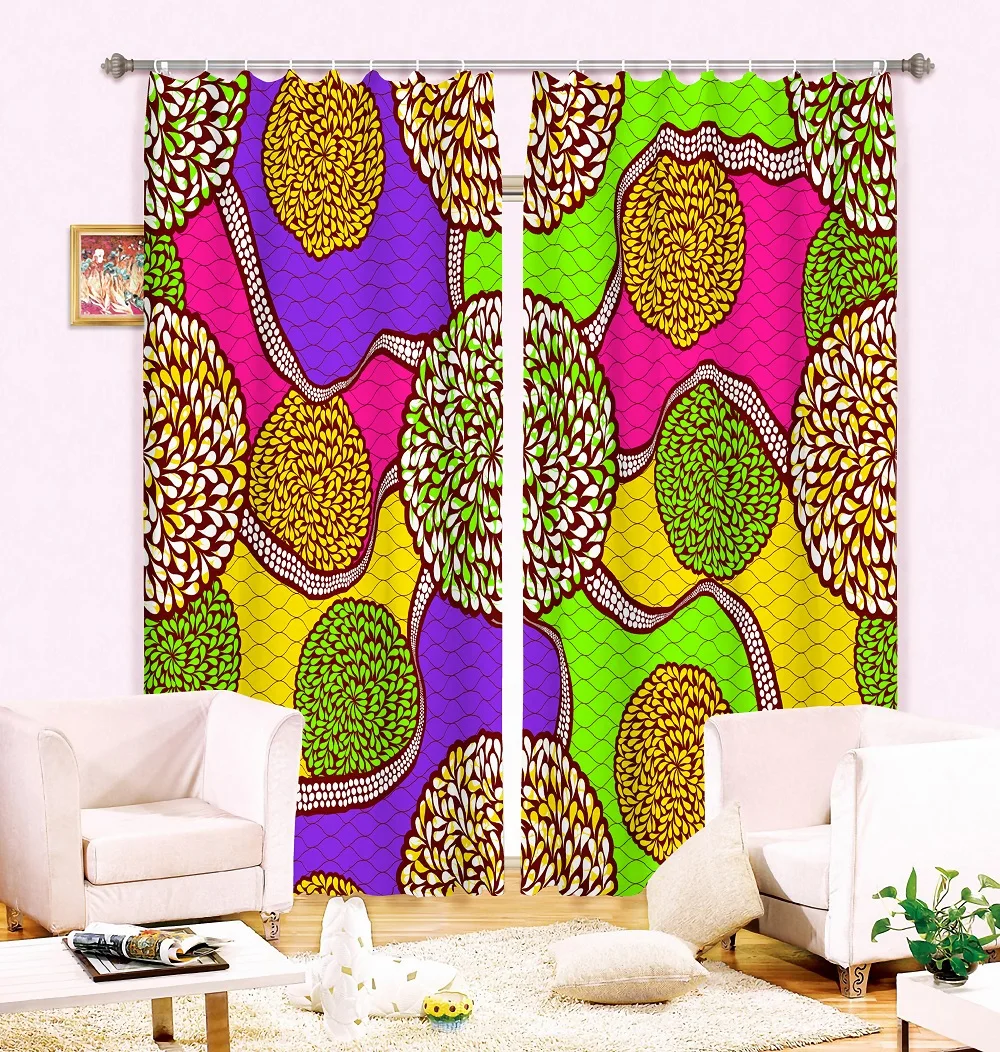 

Custom Bohemia Geometric Design Window Curtains for Bedroom Kitchen Bathroom 2 Panels Blackout Window Drapes Mulit Size Curtains