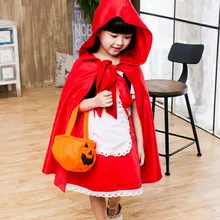 Маскарадное детское платье для девочек+ накидка+ повязка на голову+ сумка в виде тыквы; детская Рождественская одежда; костюмы на Хэллоуин для девочек
