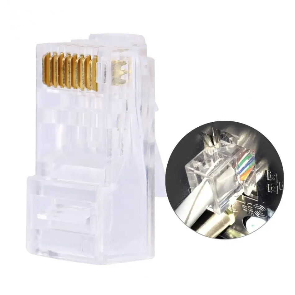 

100Piece/Packs Cat6 Cat6a Network Internet Connector 8P8C RJ45 Modular Plug Cable Heads Free Shipping