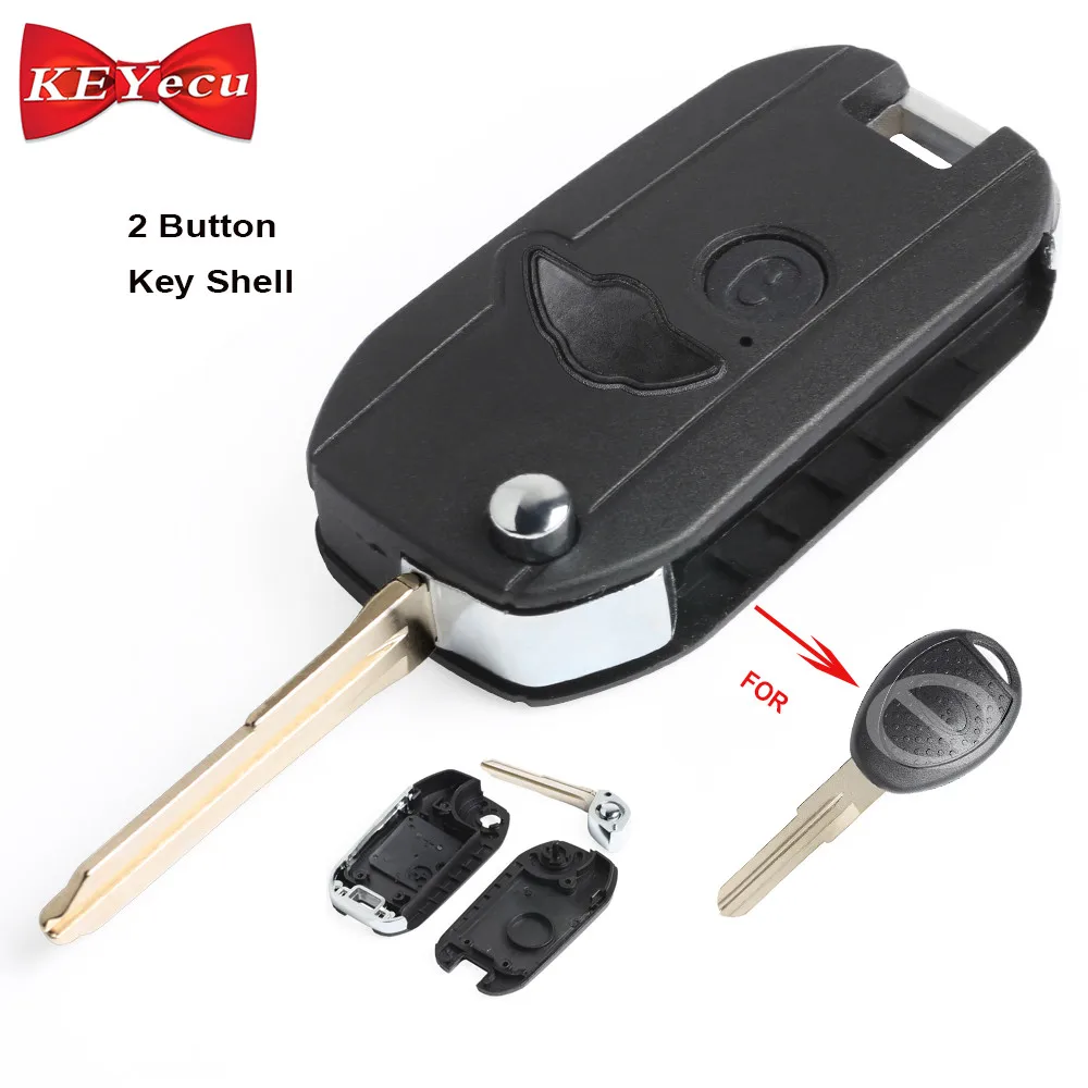 KEYECU Replacement Folding Shell Remote Key Case Fob 2 Button for Land