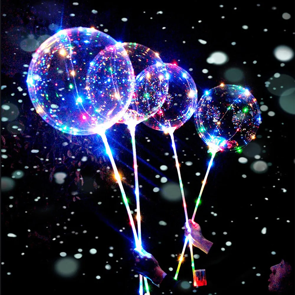 

Reusable Luminous Led Balloon Transparent Round Bubble Decoration Party Wedding Modern Style Translucidus Function June 22