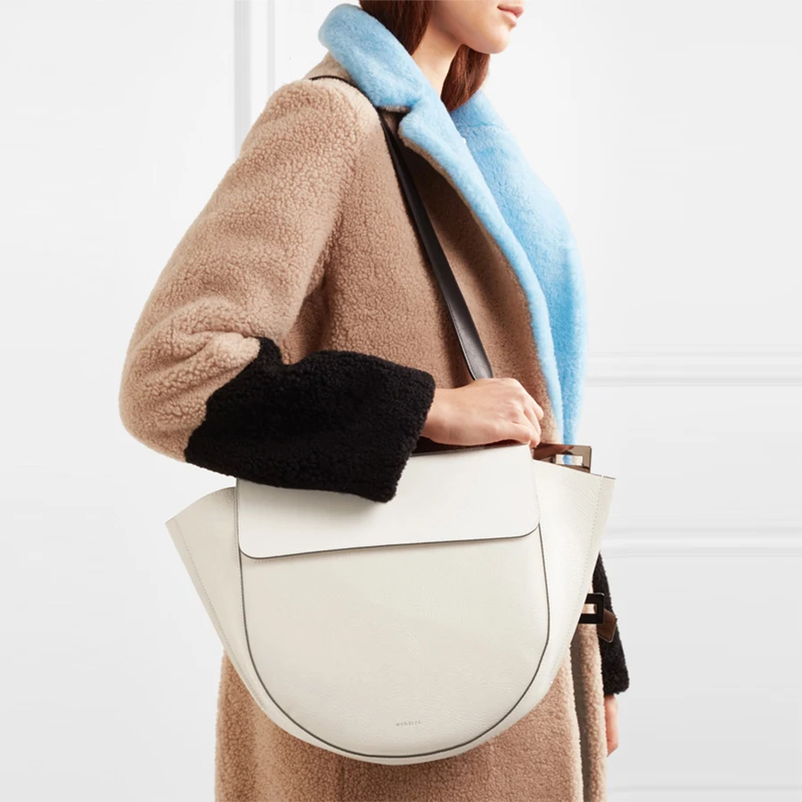 Casual Saddle Bags for Women Handbags Semicircle Irregular PU Leather Shoulder Messenger Bags Lady
