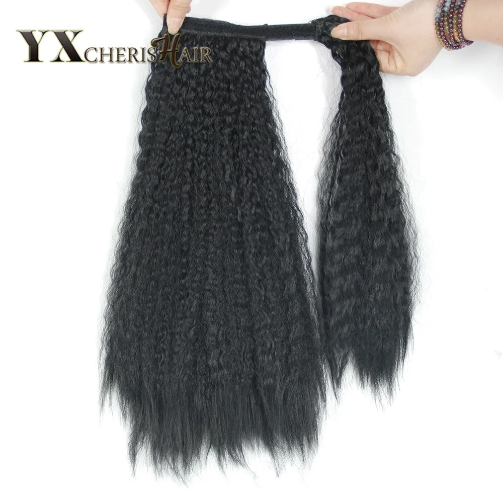 YXCHERISHAIR 1" 150 г чёрный; коричневый хвостики длинные странный прямо Обёрточная бумага вокруг синтетической магические хвостики парики расширения