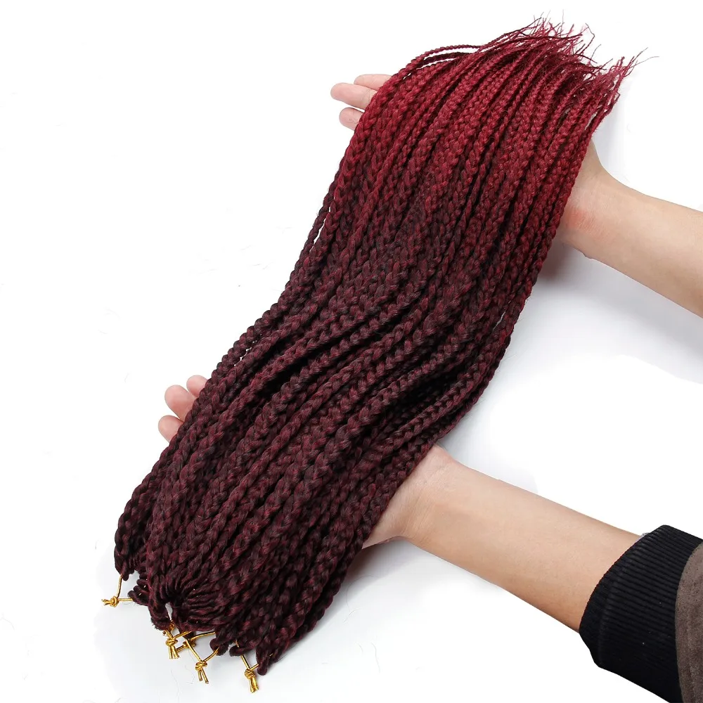 Tranças Caixa 22 Polegadas Extensões Ombre Rosa Roxo Crochet Cabelo Sintético Tranças de Crochê 85 Grams/pack Frete Grátis 13 rosa roxo sintético crochê tranças 85 gramas